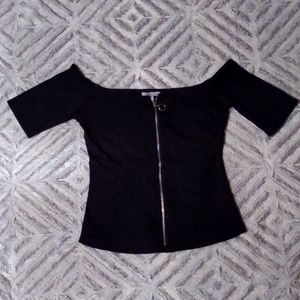 Charlotte russe zippered crop top